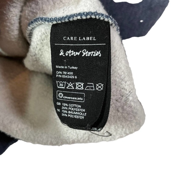 & Other‎ Stories Blue Embroidered Rose Heartache Sweatshirt Women’s Size 2 XS - Picture 6 of 6